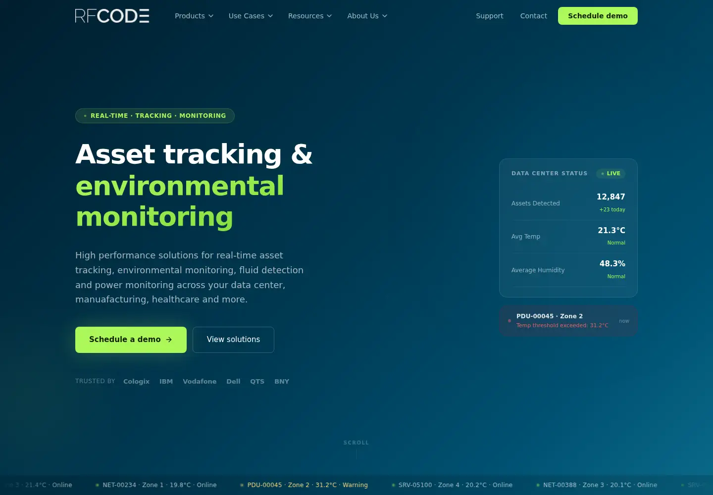 Captured homepage of rfcode.com in the current scan