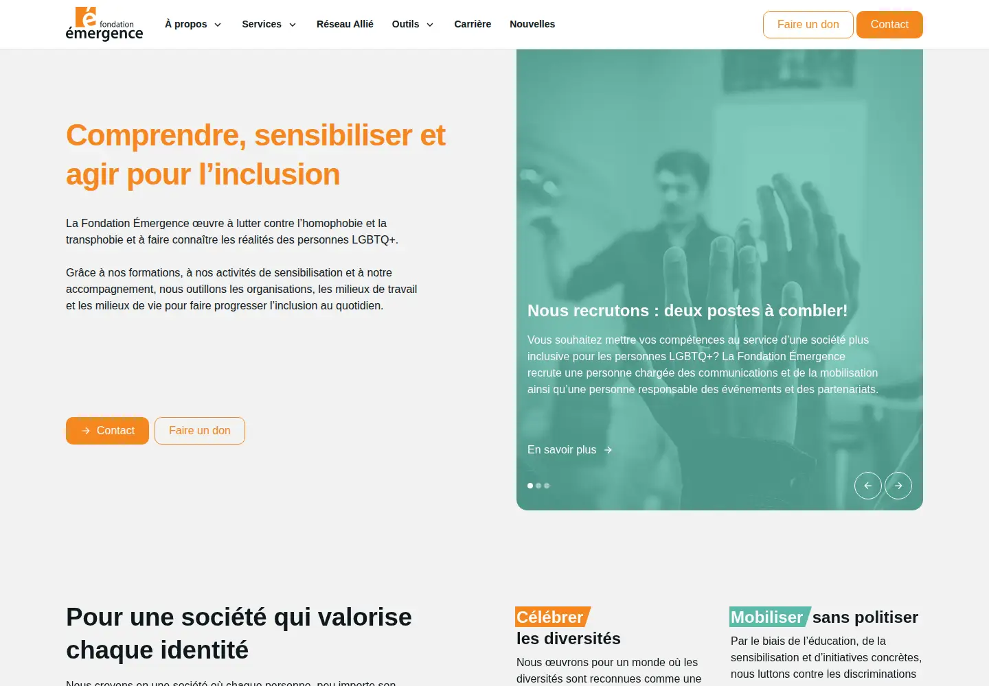 Screenshot of fondationemergence.org