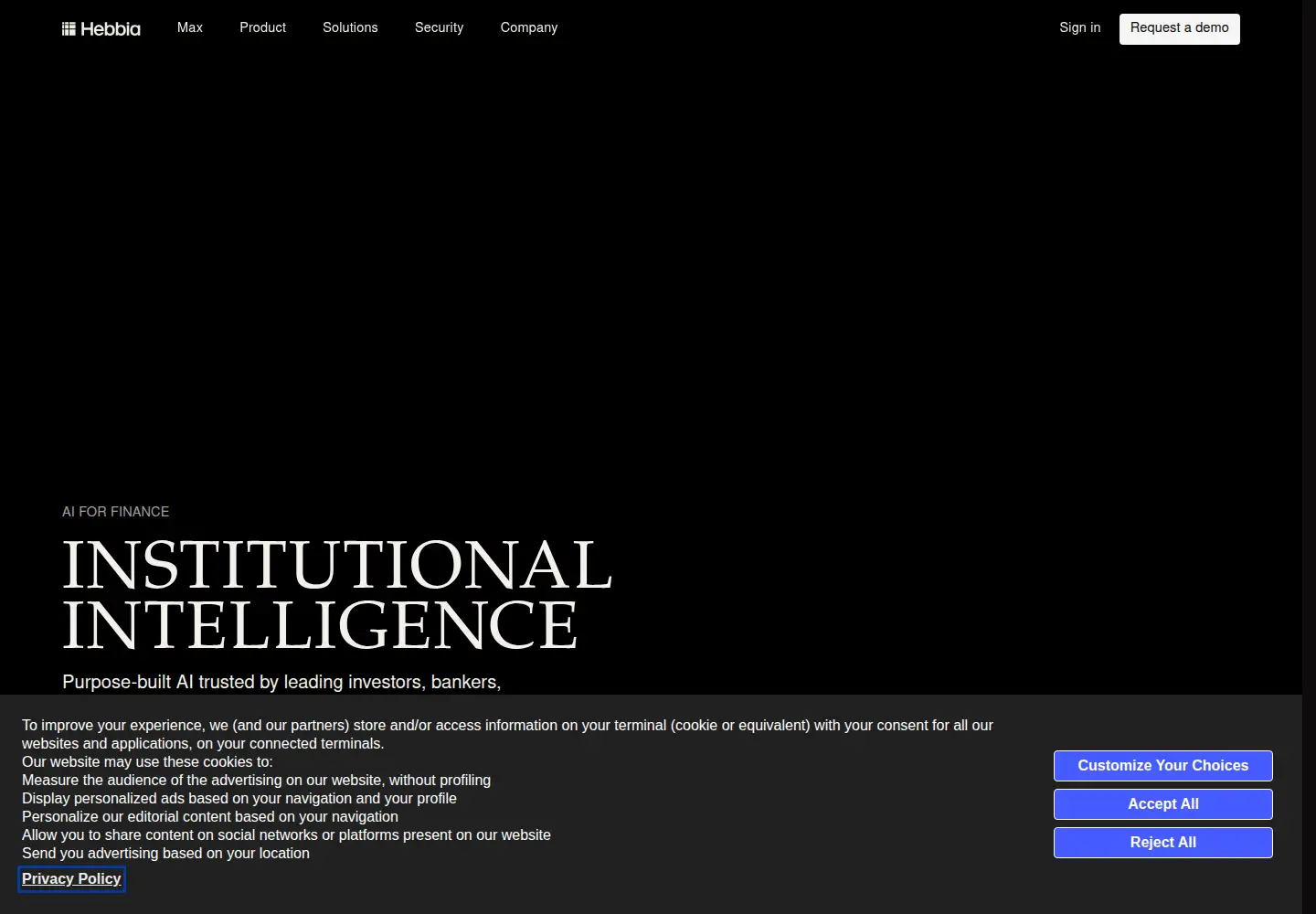 Screenshot of hebbia.com