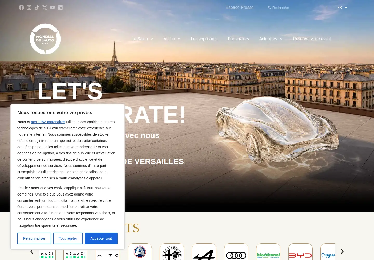 Screenshot of mondial-paris.com