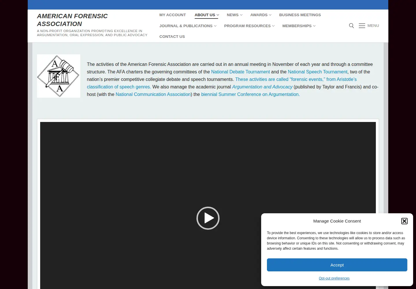 Screenshot of americanforensicsassoc.org