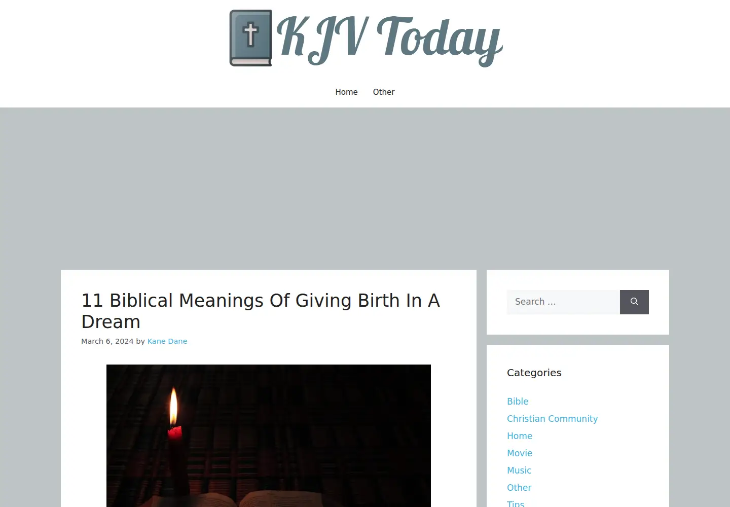 Captured homepage of kjvtoday.com in the current scan