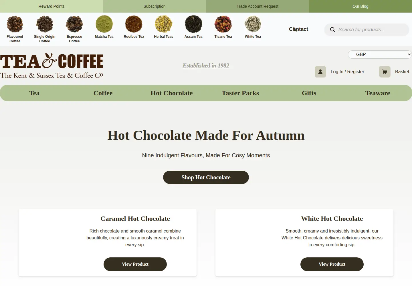 Screenshot of tea-and-coffee.com