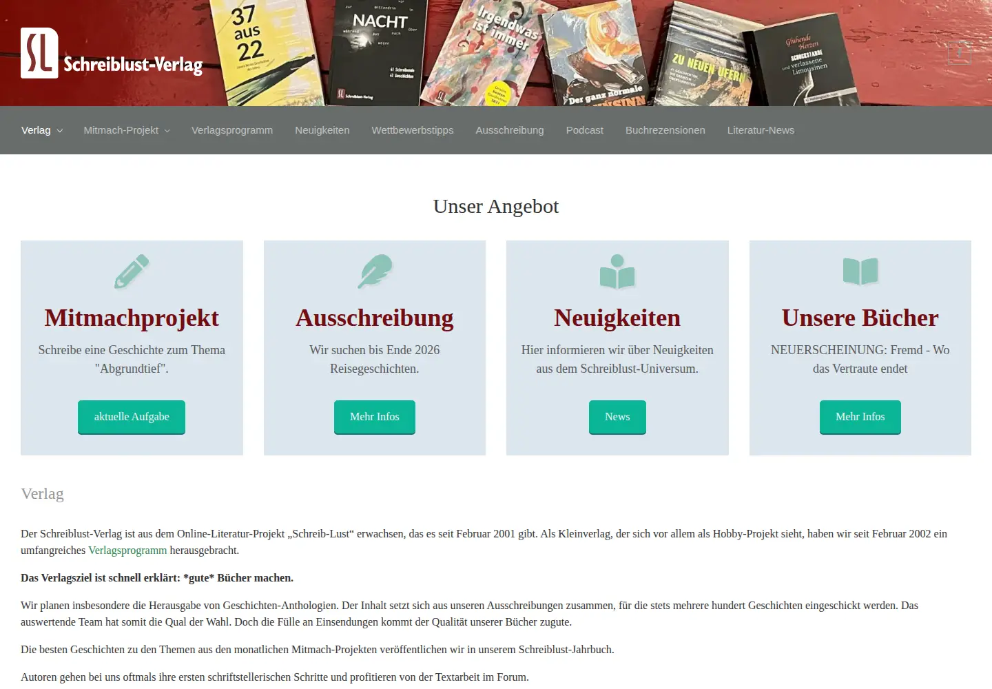 Screenshot of schreib-lust.de