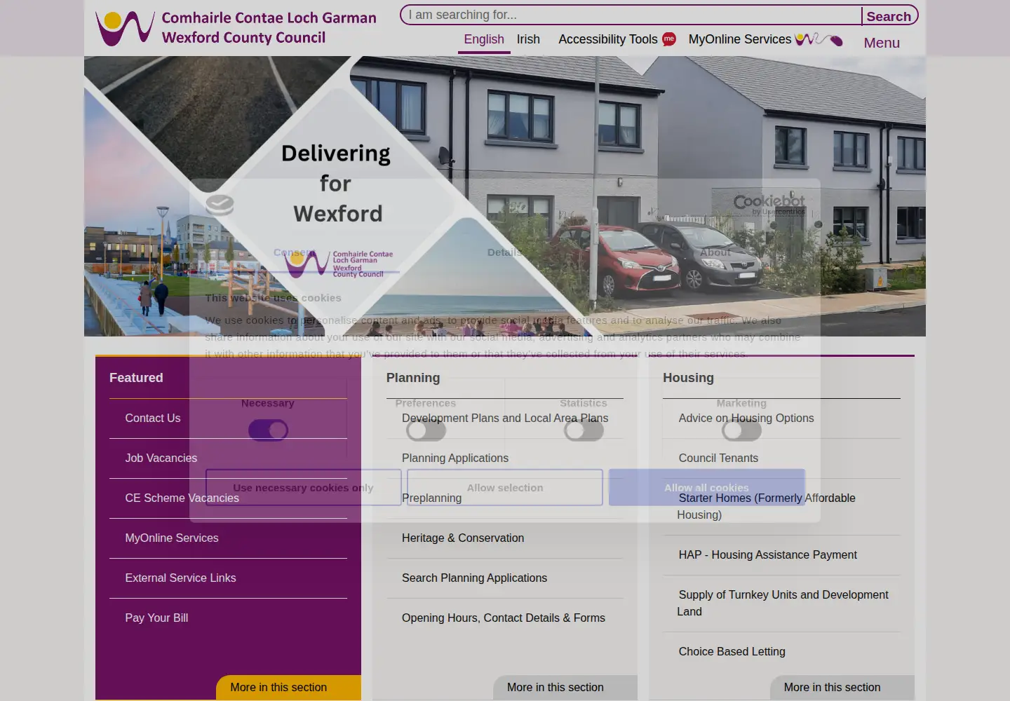 Screenshot of wexfordcoco.ie