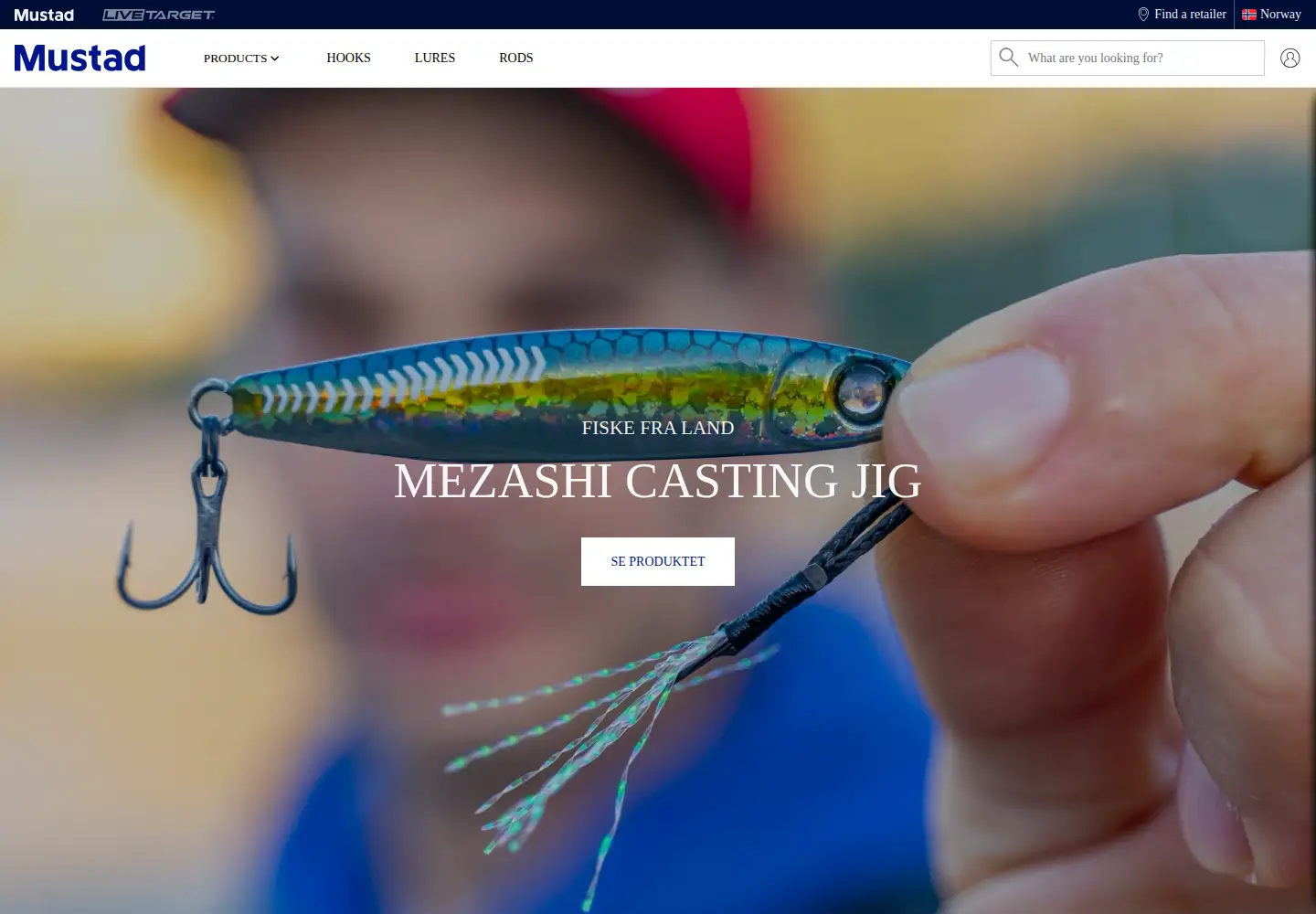 Captured homepage of mustad.no in the current scan