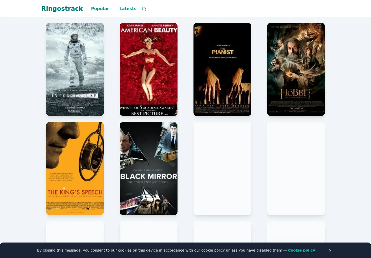 Screenshot of ringostrack.com