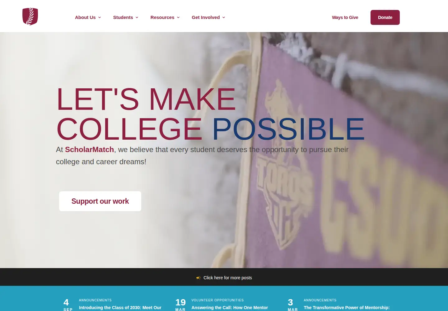 Screenshot of scholarmatch.org