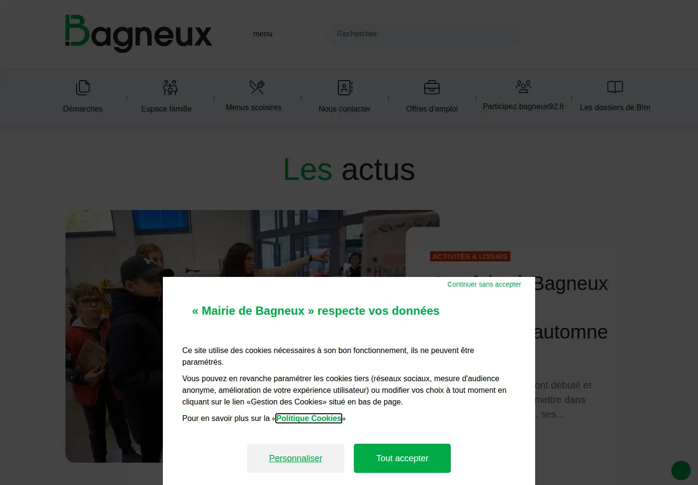 Screenshot of bagneux92.fr