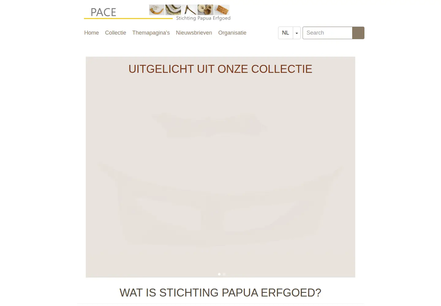 Captured homepage of papuaerfgoed.org in the current scan