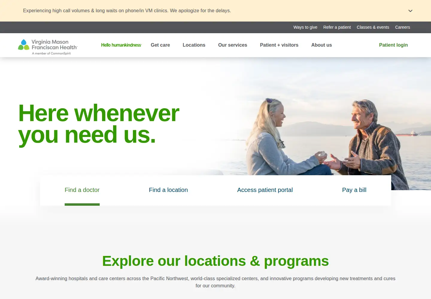 Screenshot of virginiamason.org