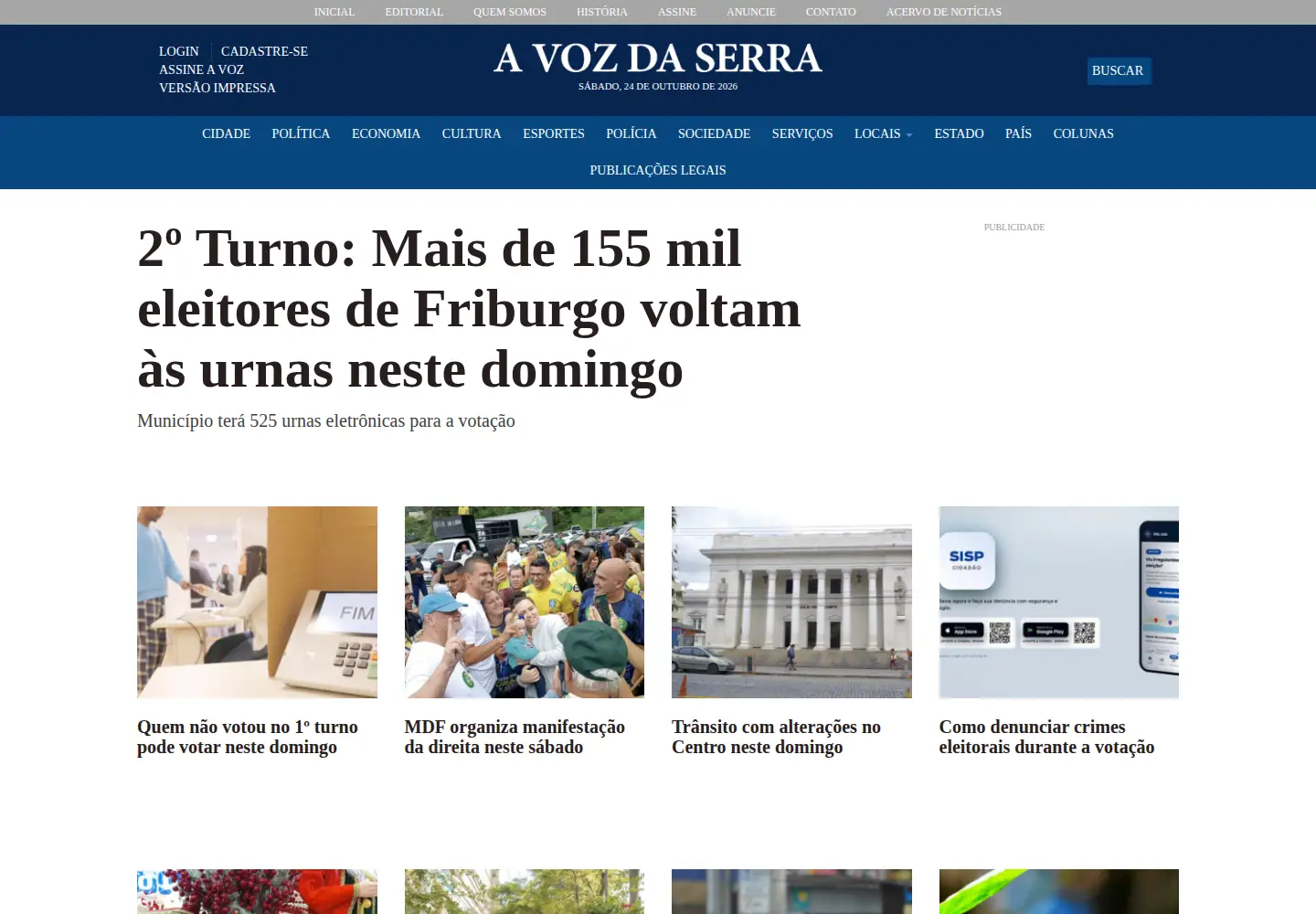 Screenshot of avozdaserra.com.br