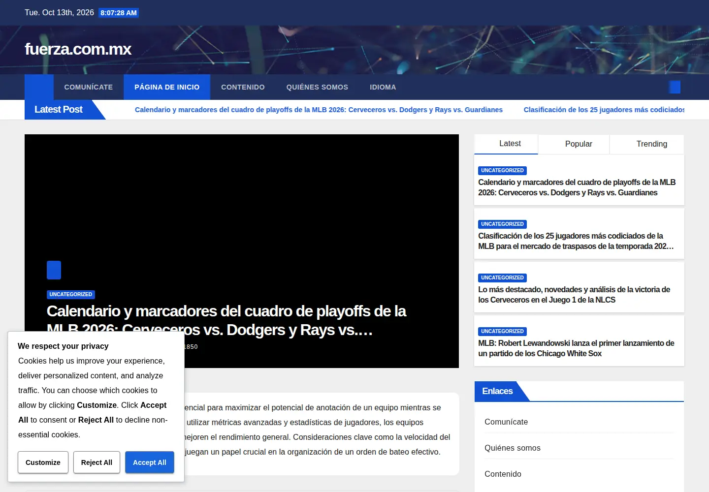 Screenshot of fuerza.com.mx
