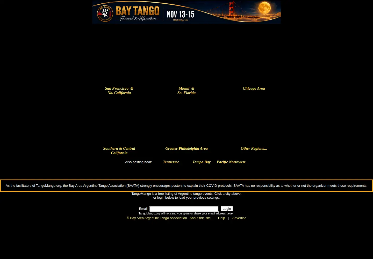 Captured homepage of tangomango.org in the current scan