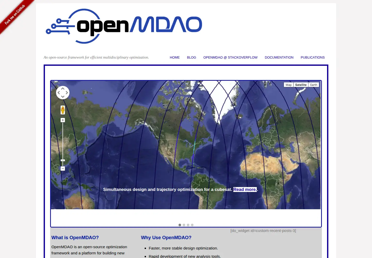 Captured homepage of openmdao.org in the current scan