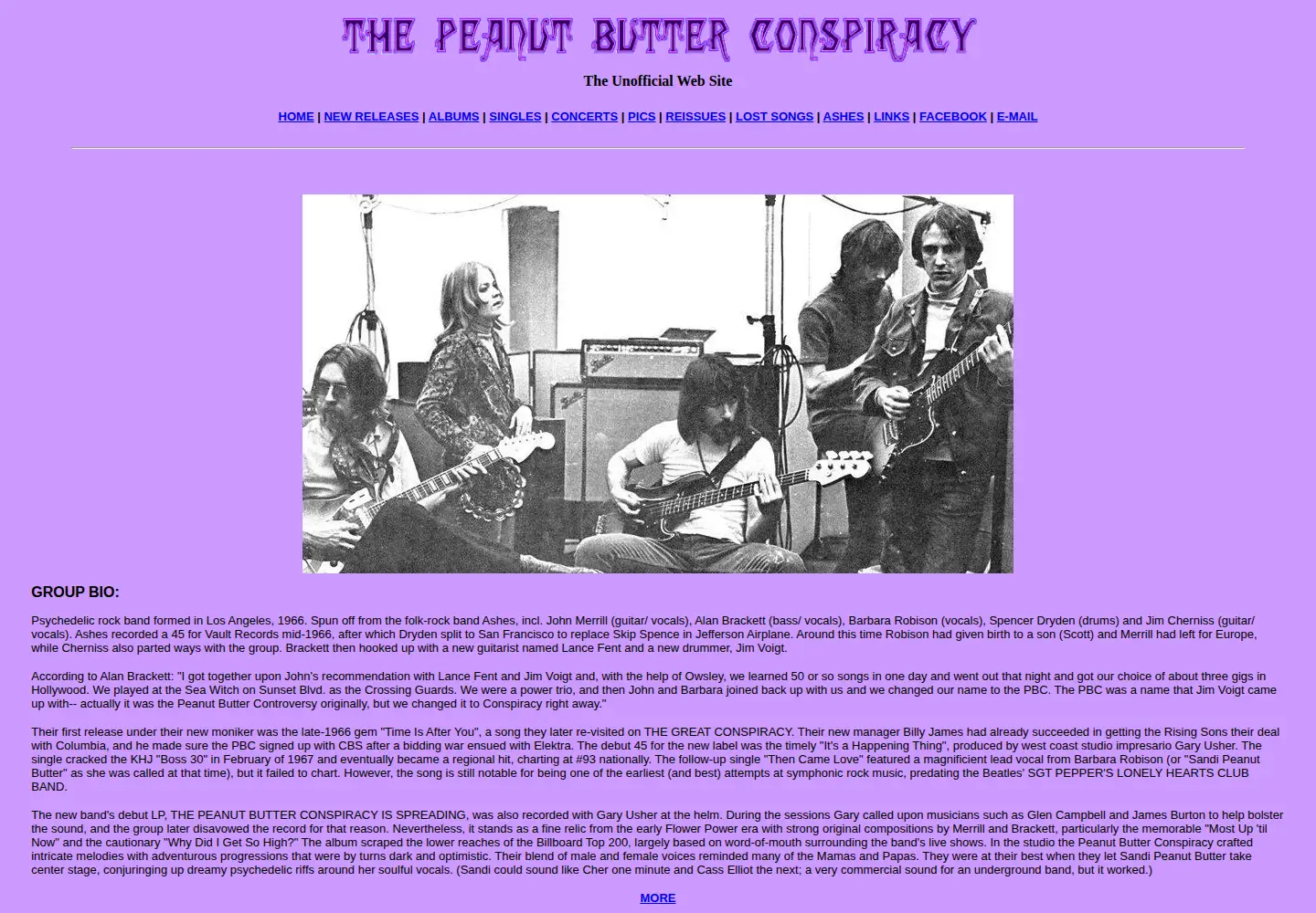 Captured homepage of peanutbutterconspiracy.com in the current scan