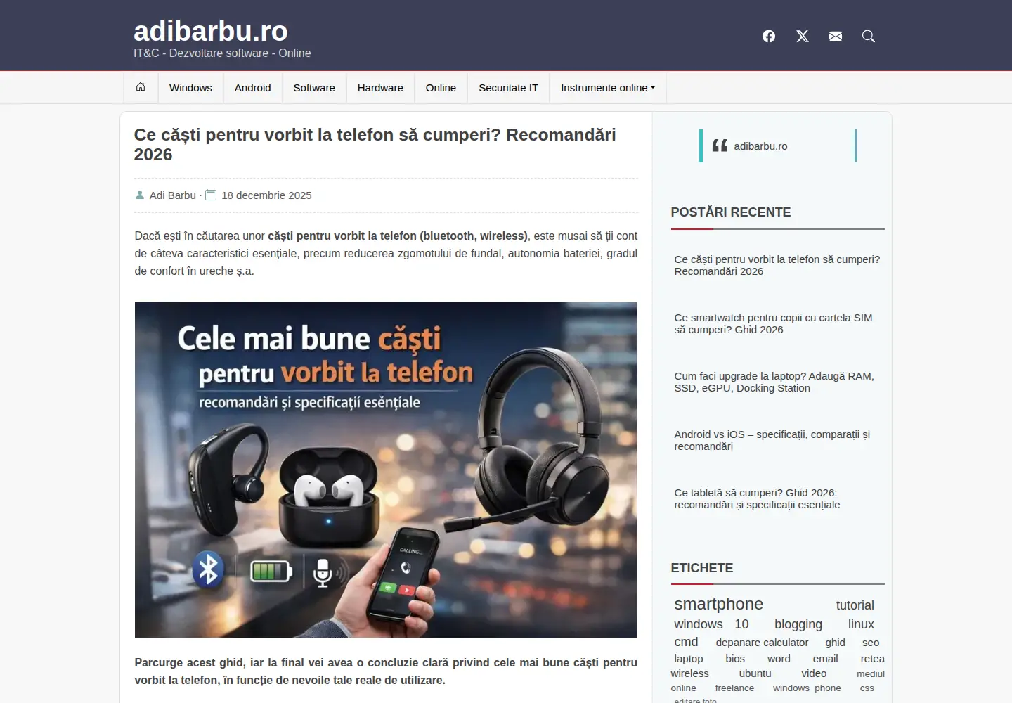 Screenshot of adibarbu.ro