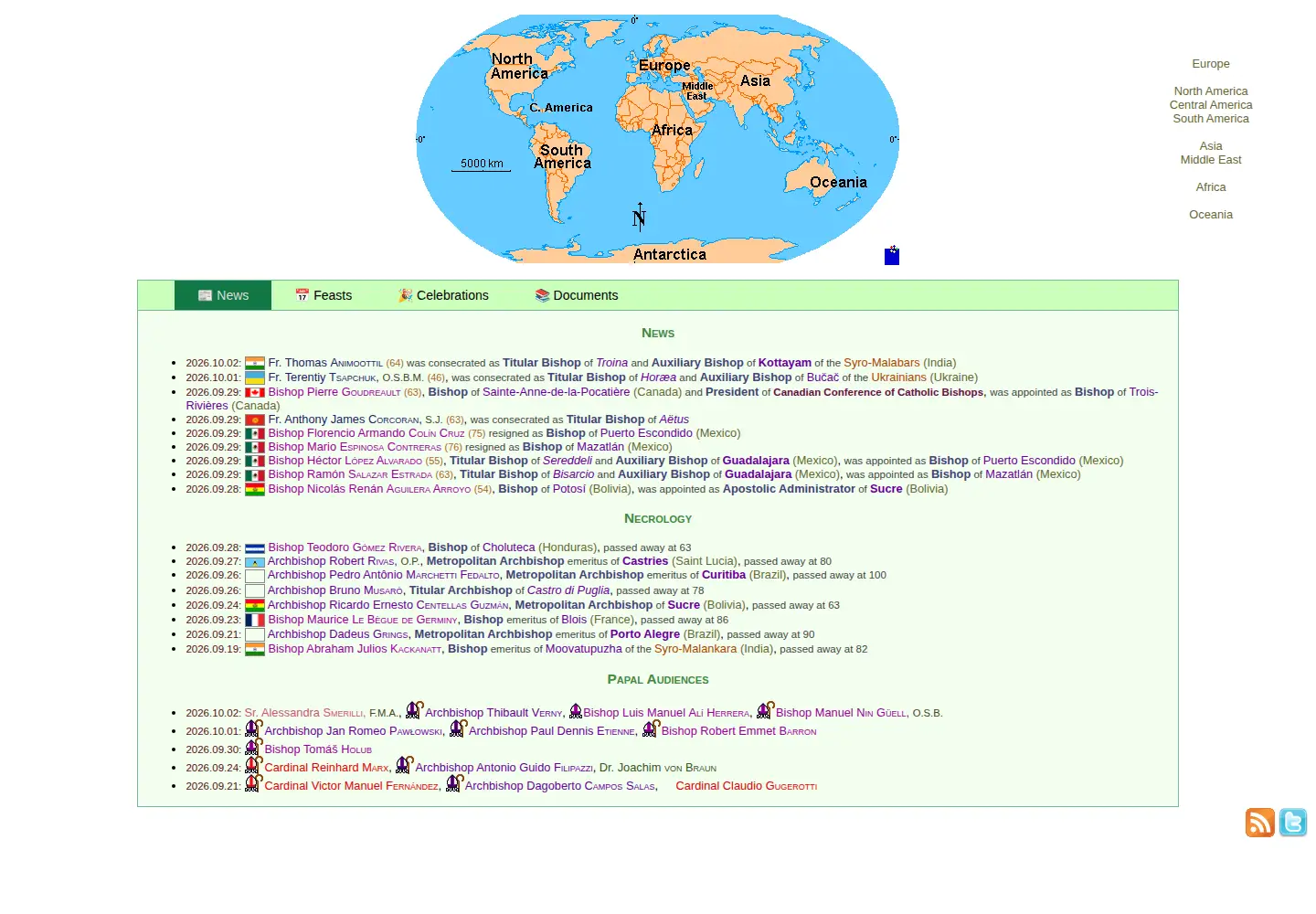 Screenshot of gcatholic.org