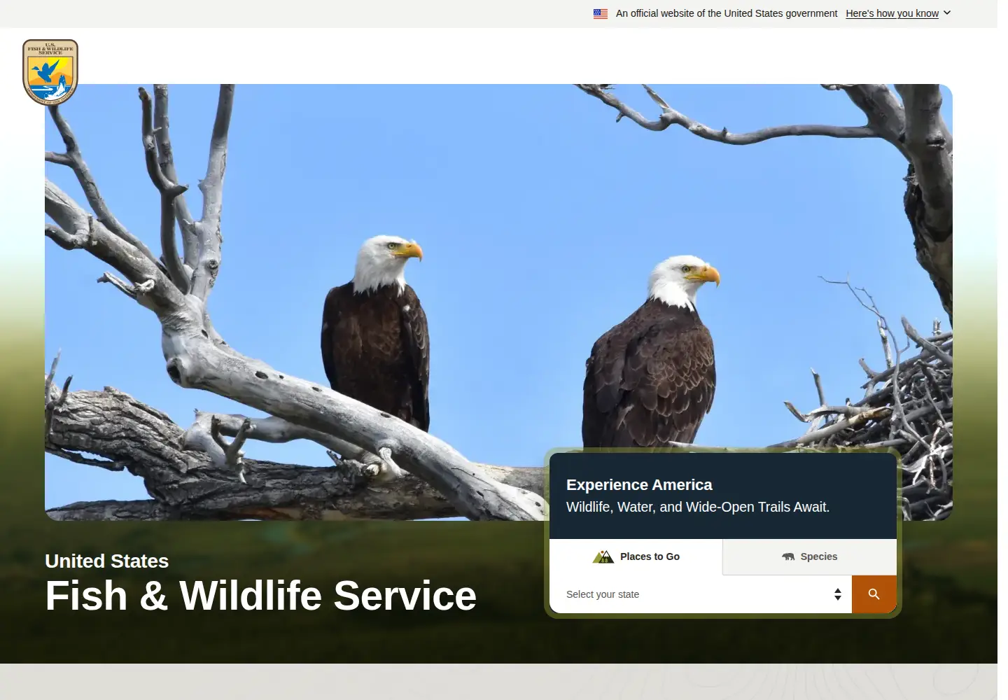 Screenshot of fws.gov