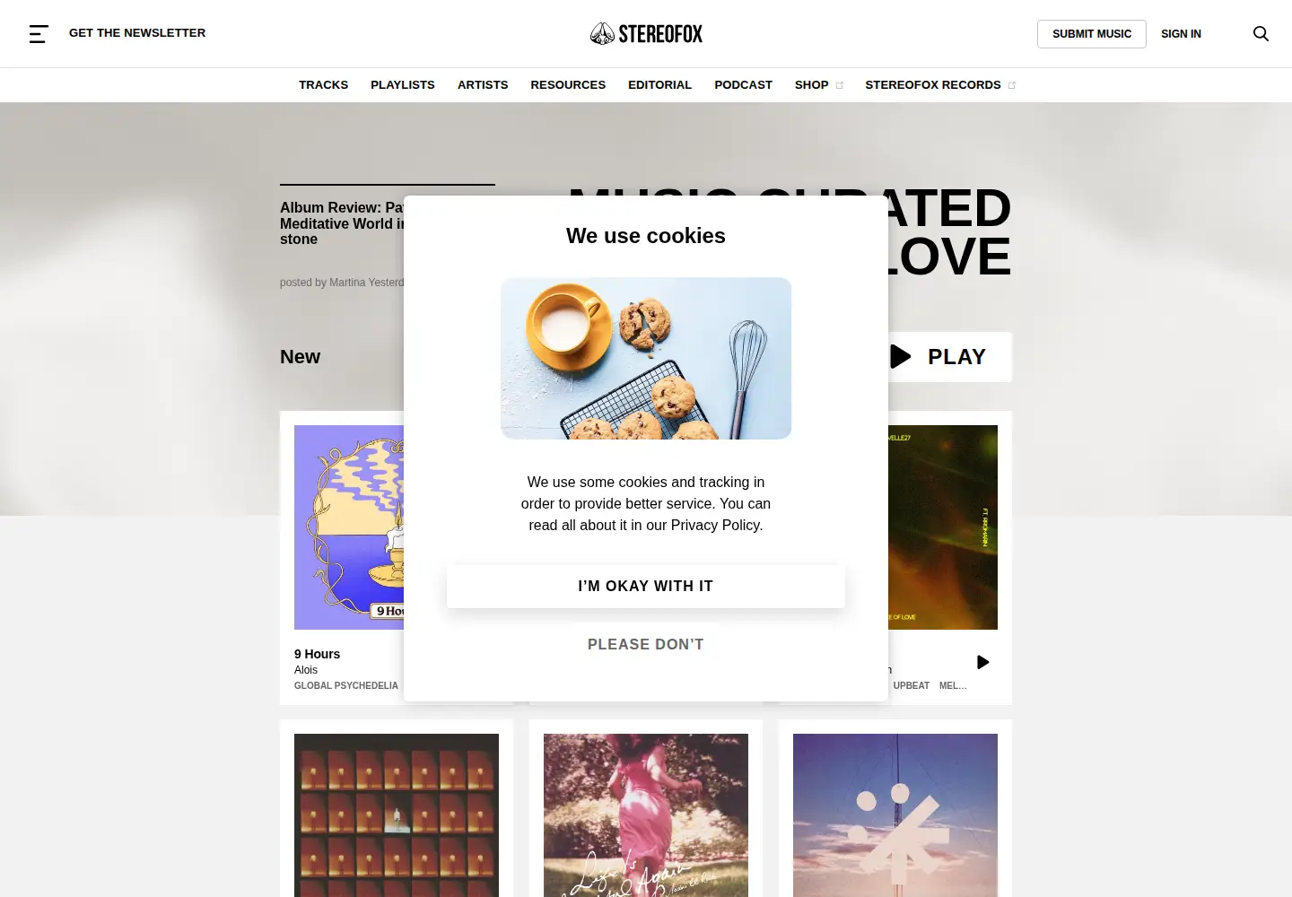 Captured homepage of stereofox.com in the current scan