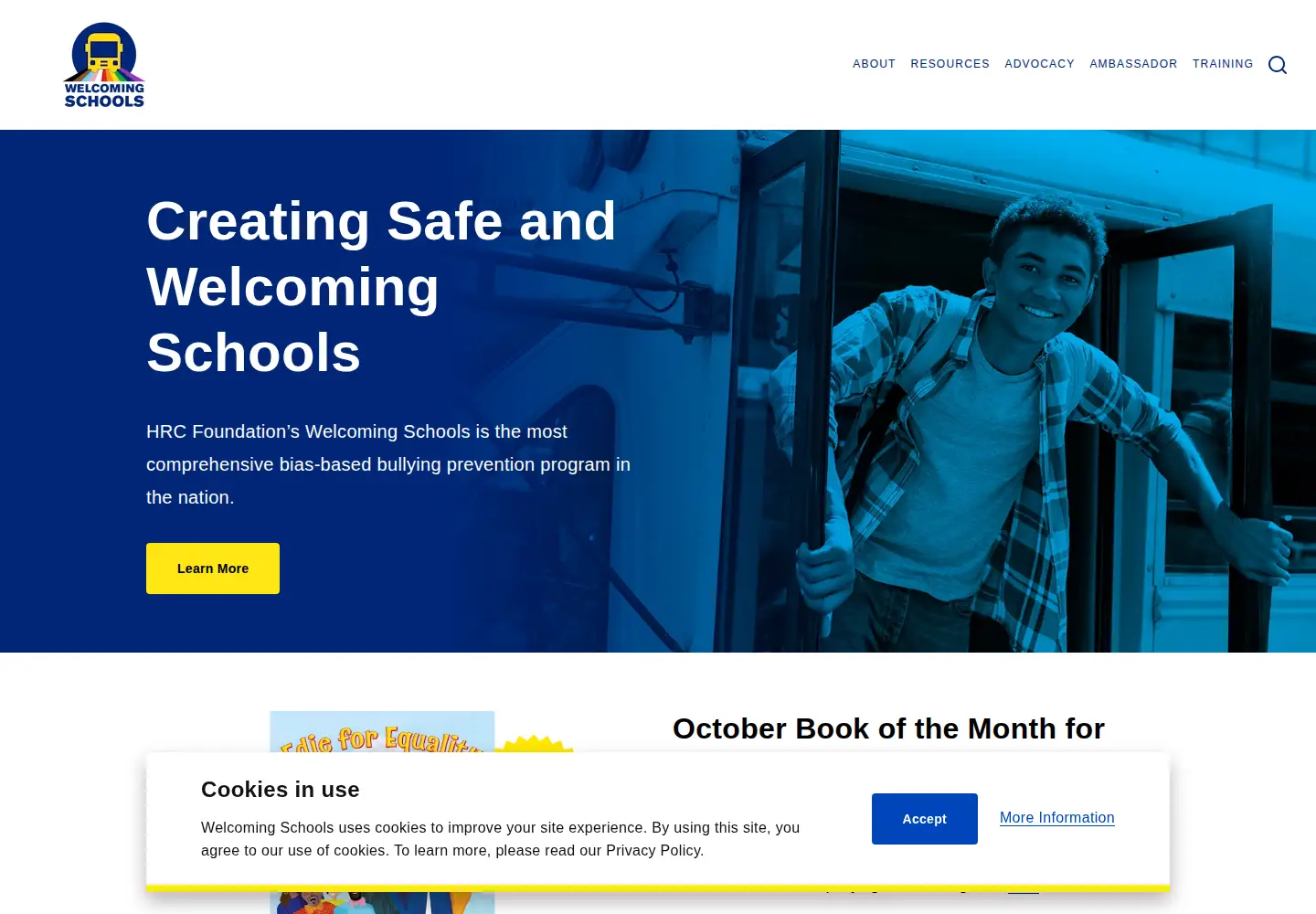 Screenshot of welcomingschools.org
