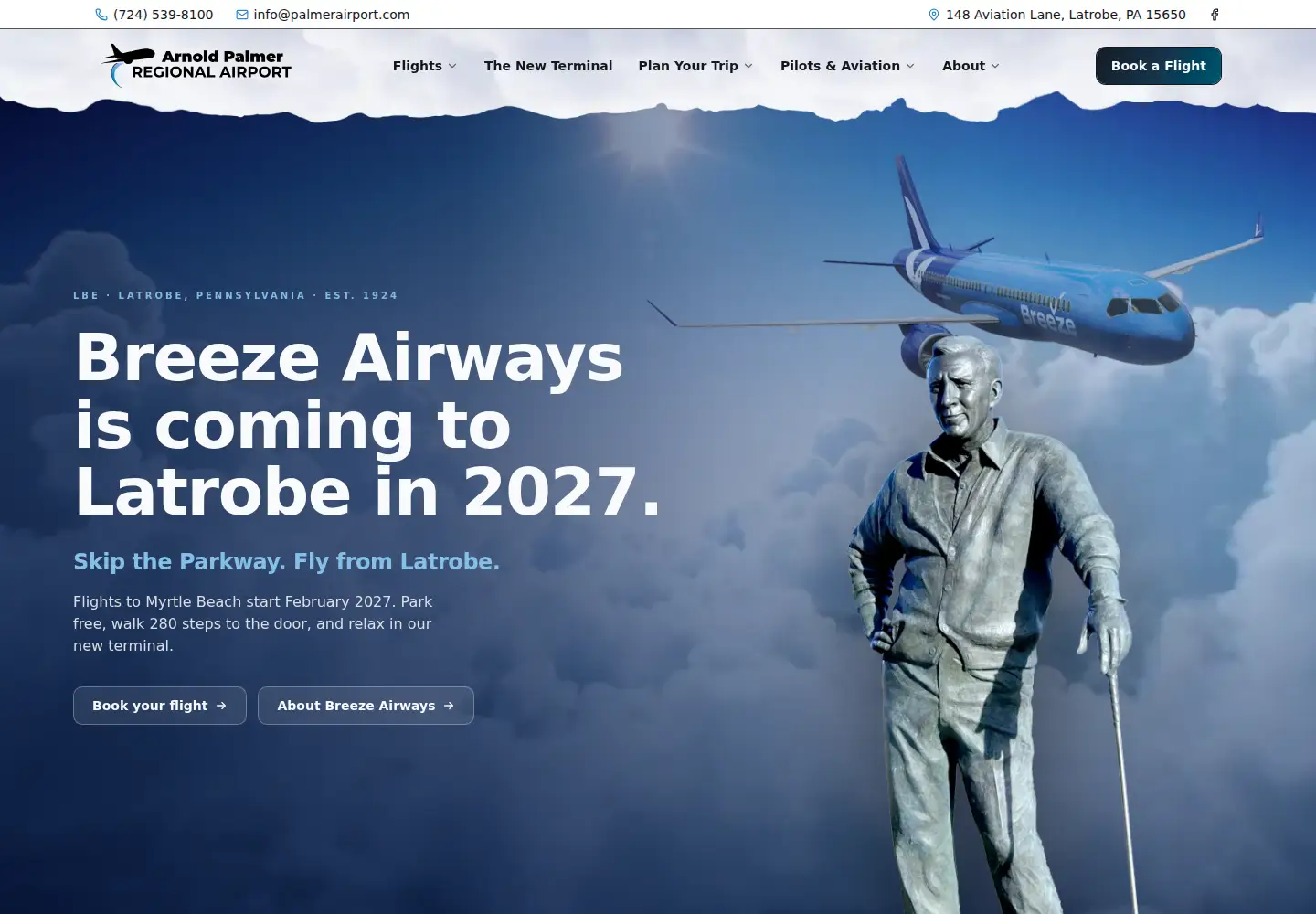 Captured homepage of palmerairport.com in the current scan