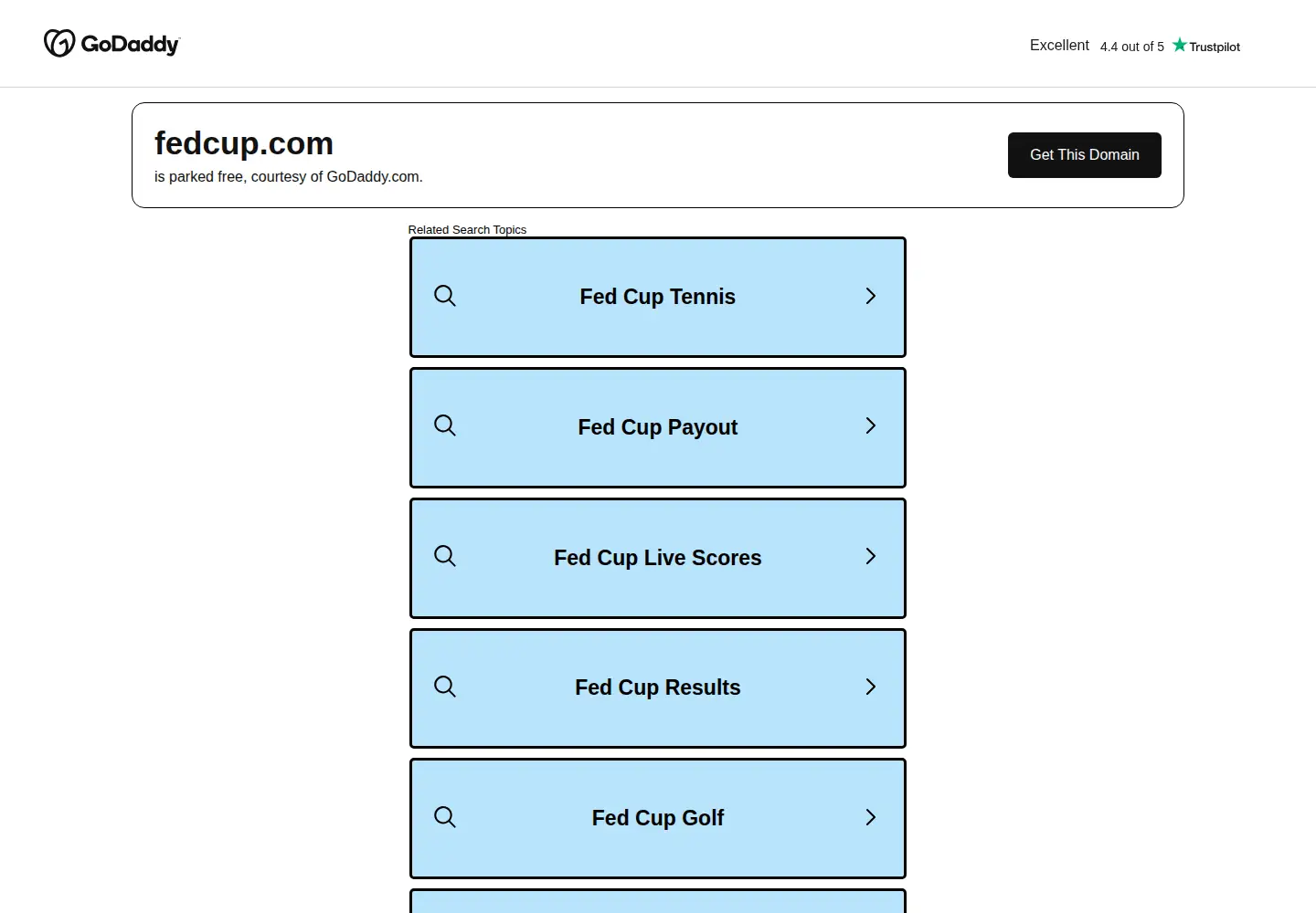 Captured homepage of fedcup.com in the current scan