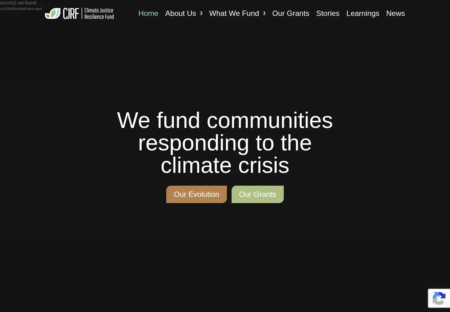 Screenshot of cjrfund.org