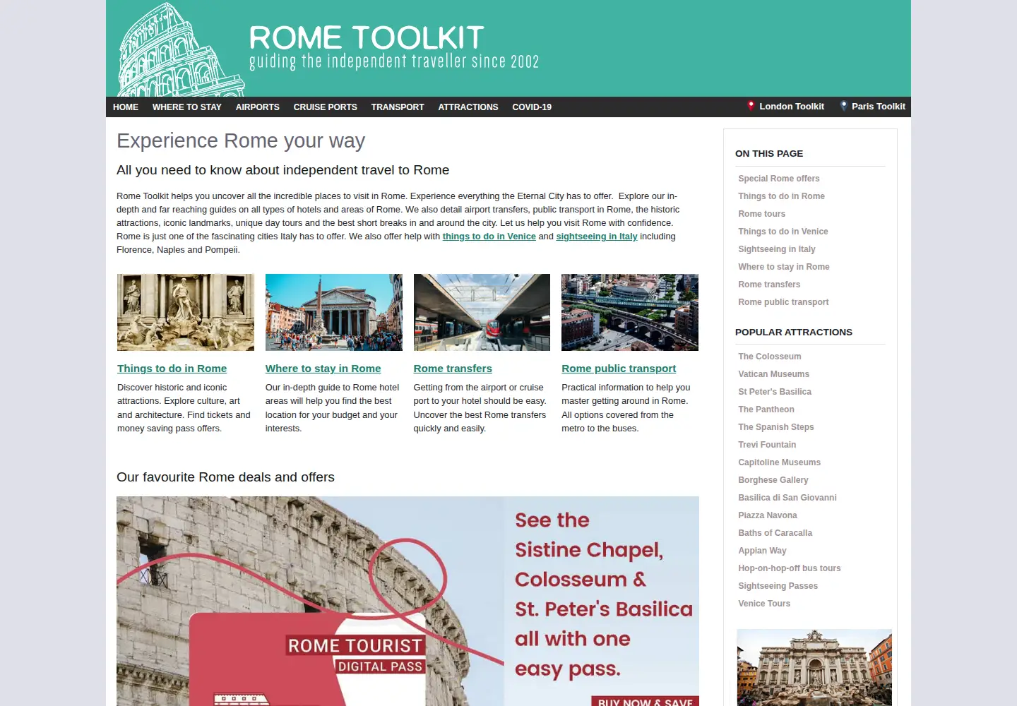 Captured homepage of rometoolkit.com in the current scan
