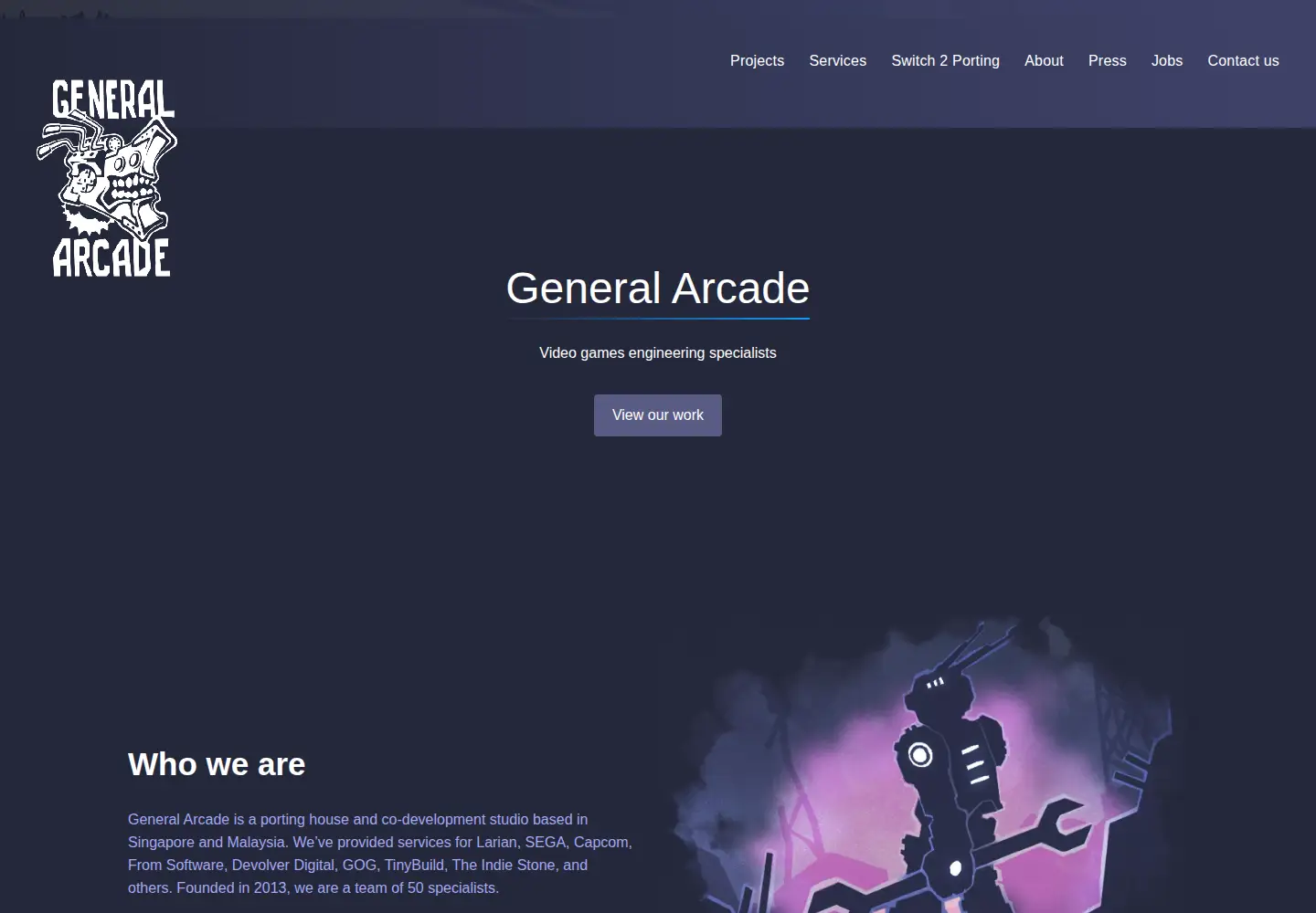 Screenshot of generalarcade.com