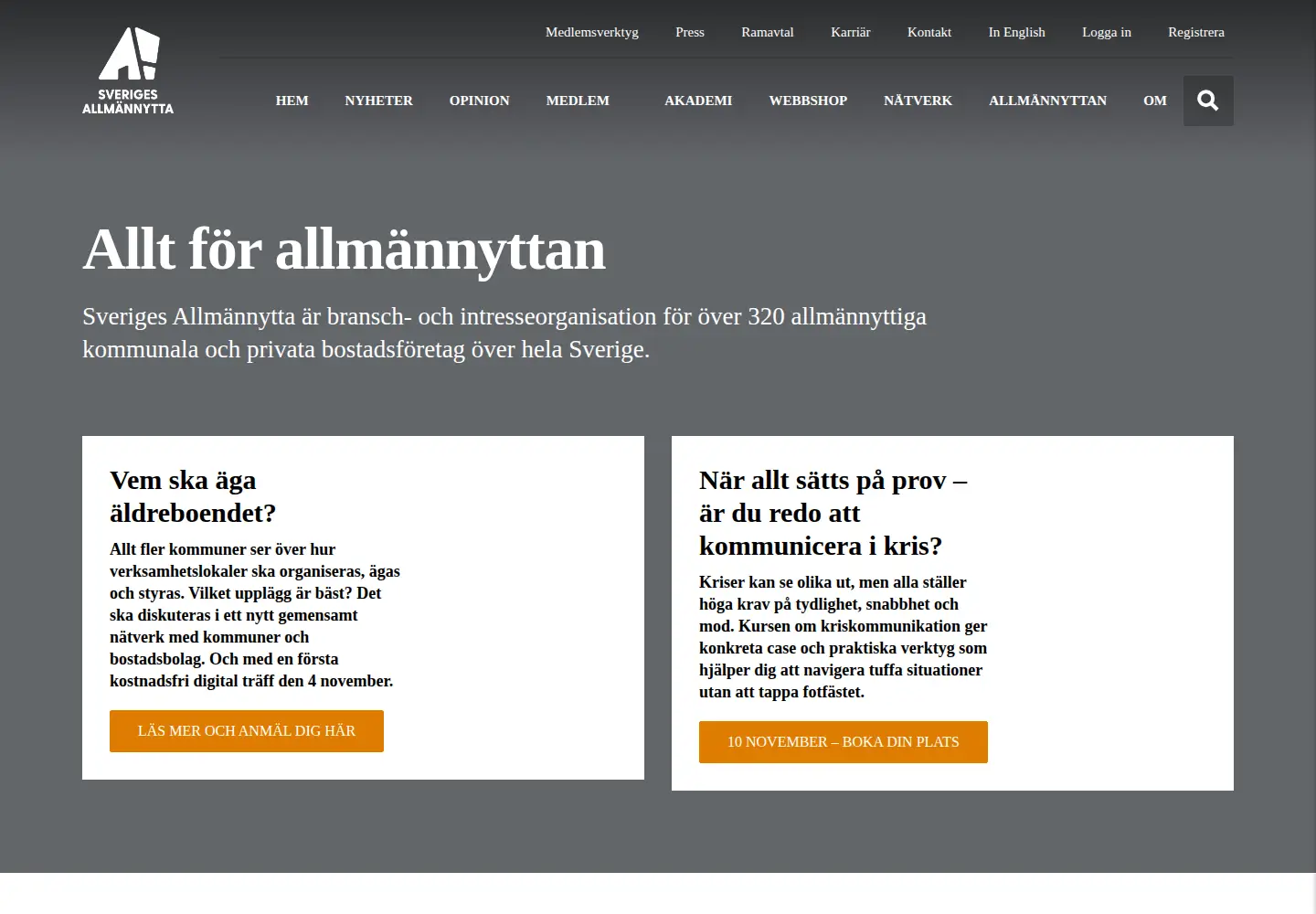 Screenshot of sverigesallmannytta.se