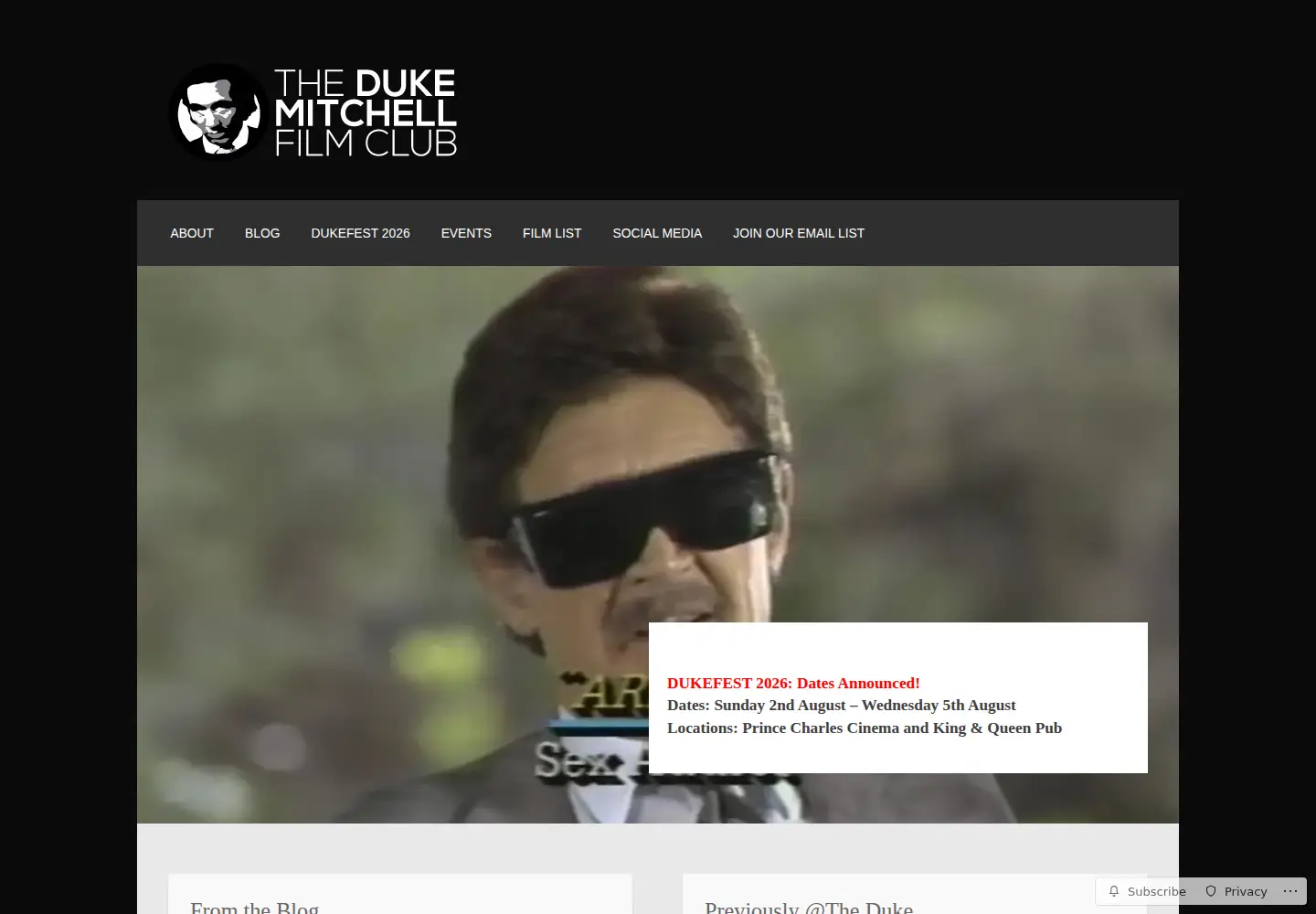 Screenshot of thedukemitchell.uk