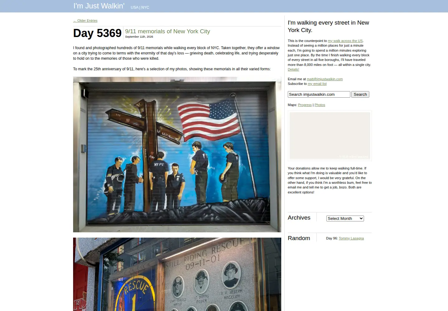 Screenshot of imjustwalkin.com