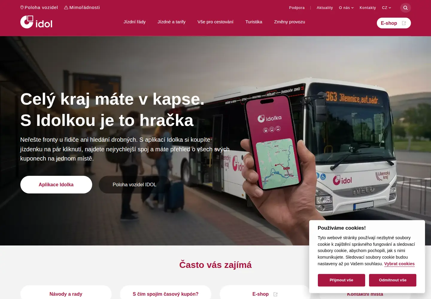 Captured homepage of iidol.cz in the current scan