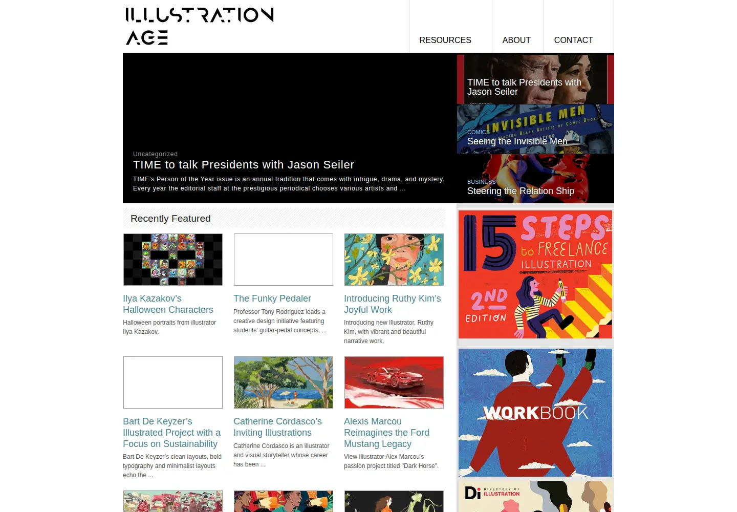 Captured homepage of illustrationage.com in the current scan