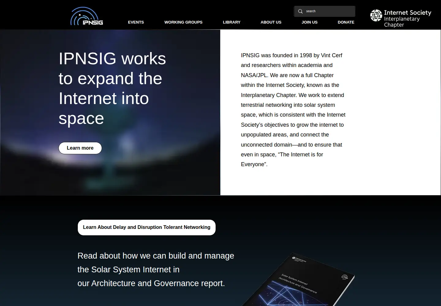 Captured homepage of ipnsig.org in the current scan
