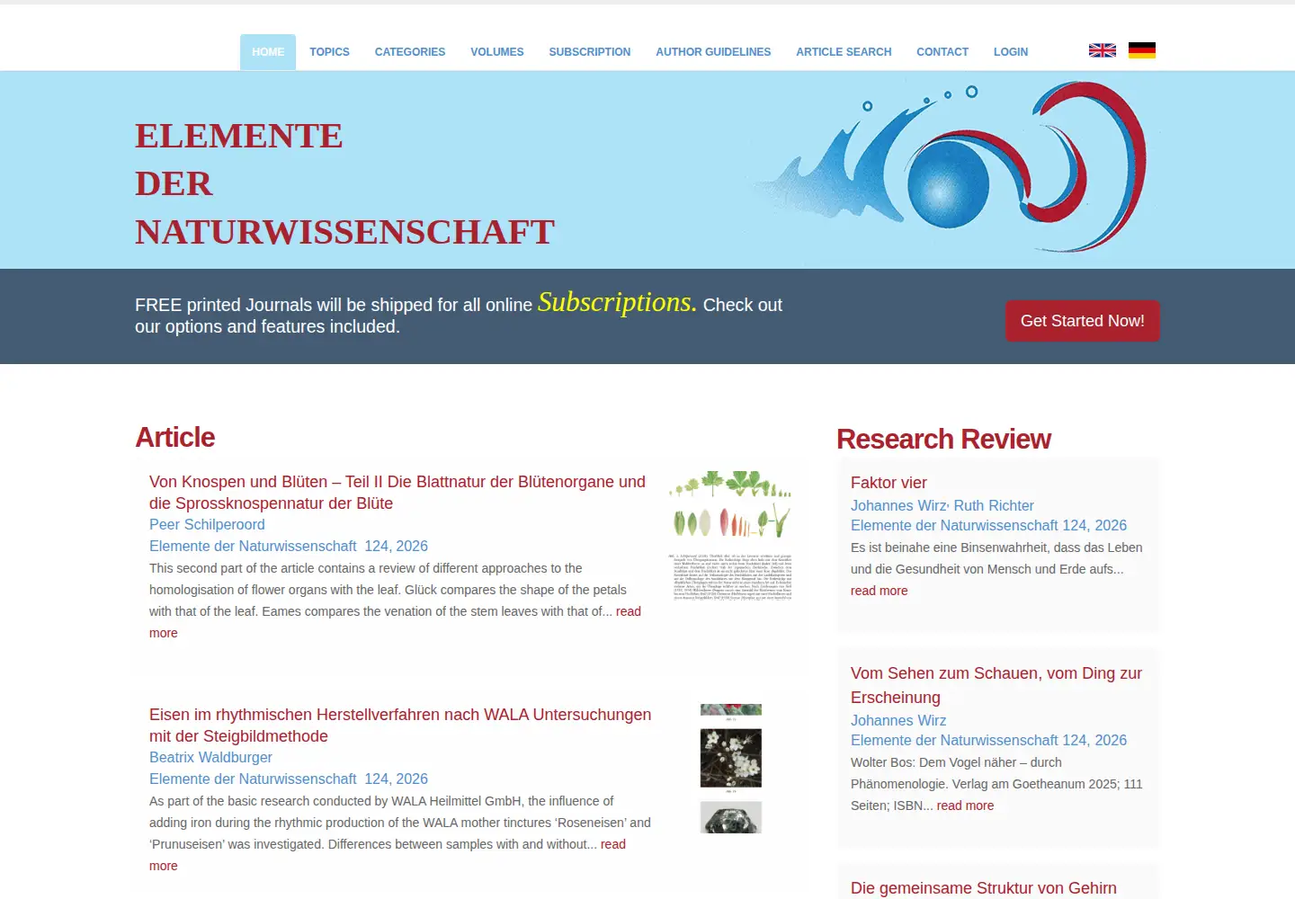 Screenshot of elementedernaturwissenschaft.org