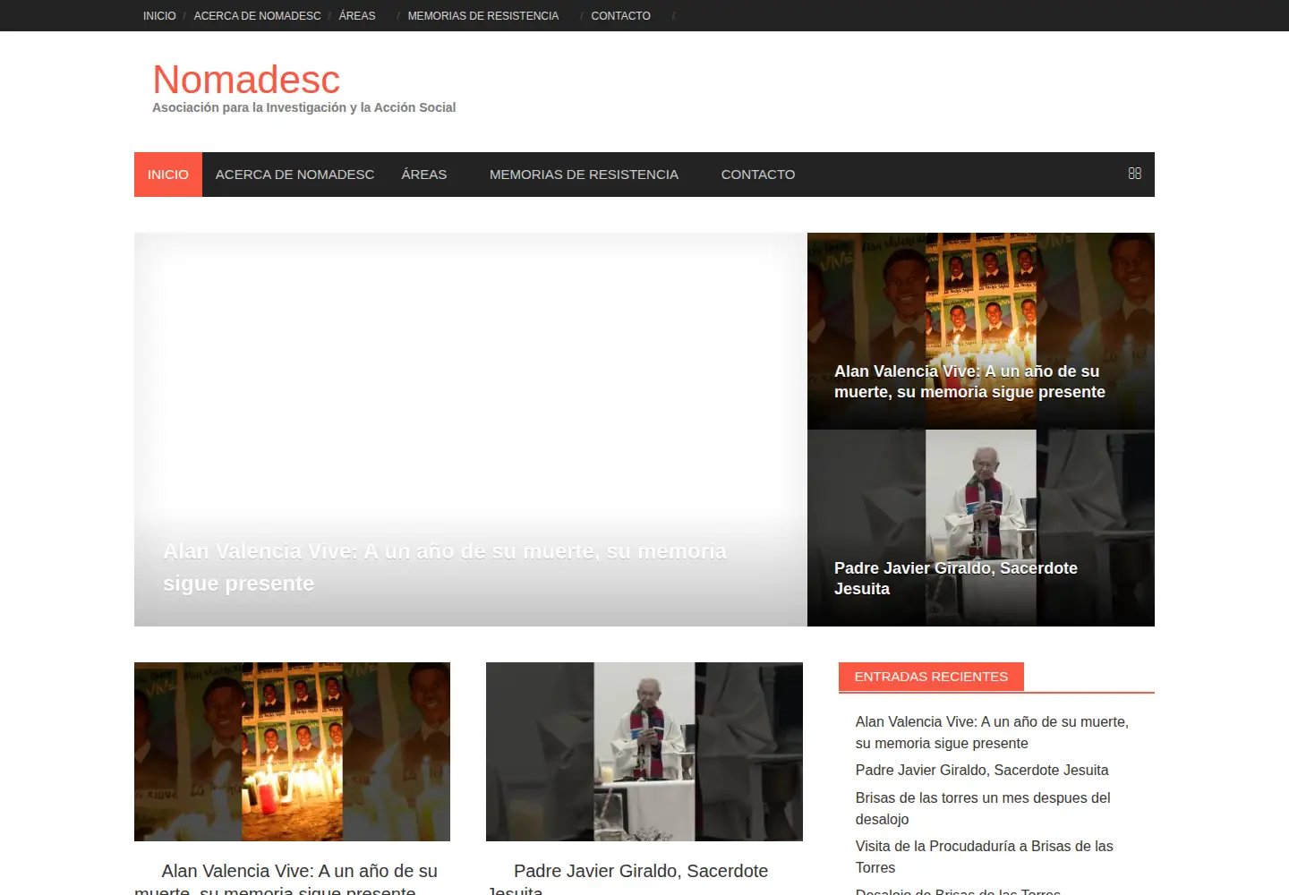 Captured homepage of nomadesc.com in the current scan