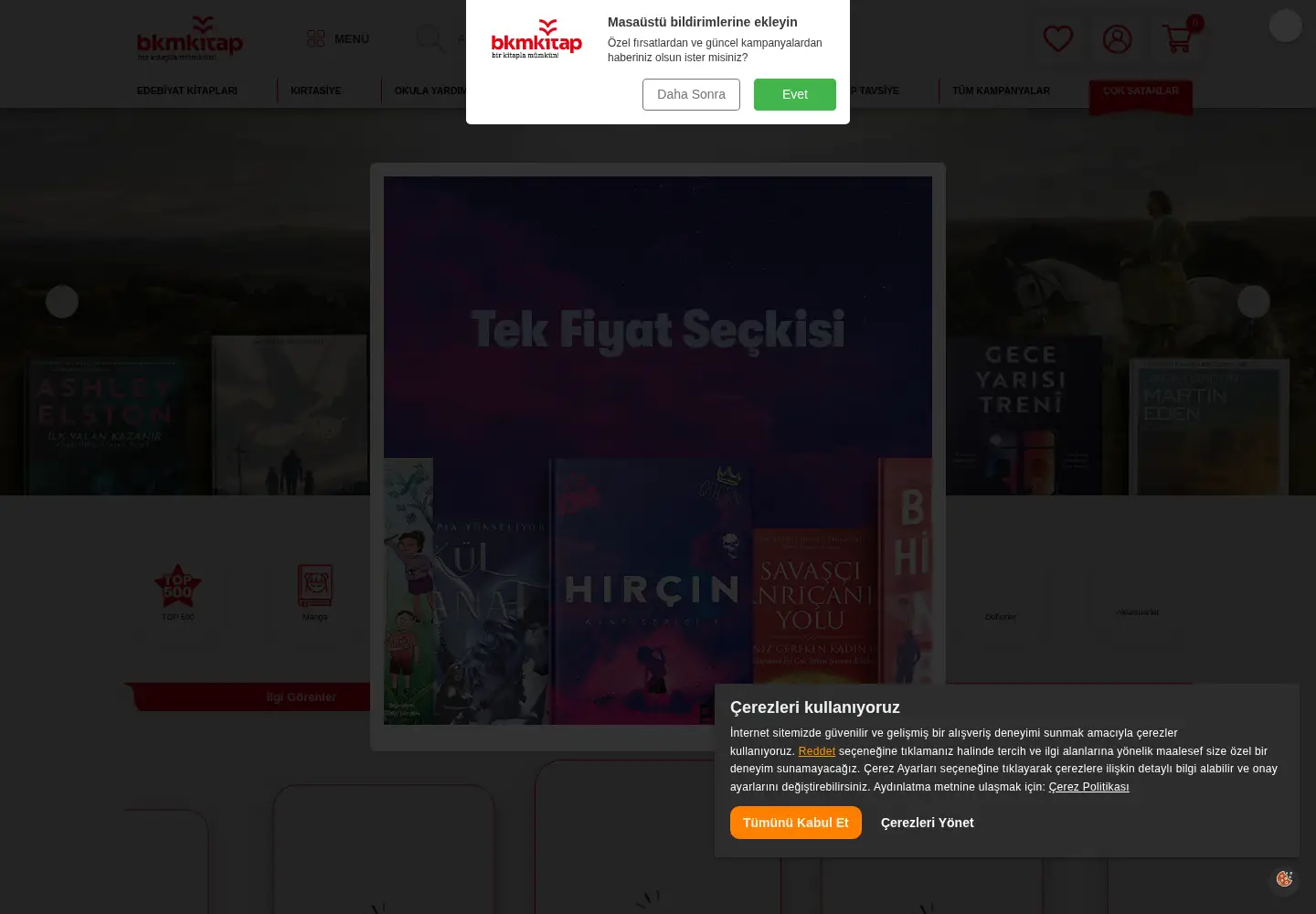 Screenshot of bkmkitap.com