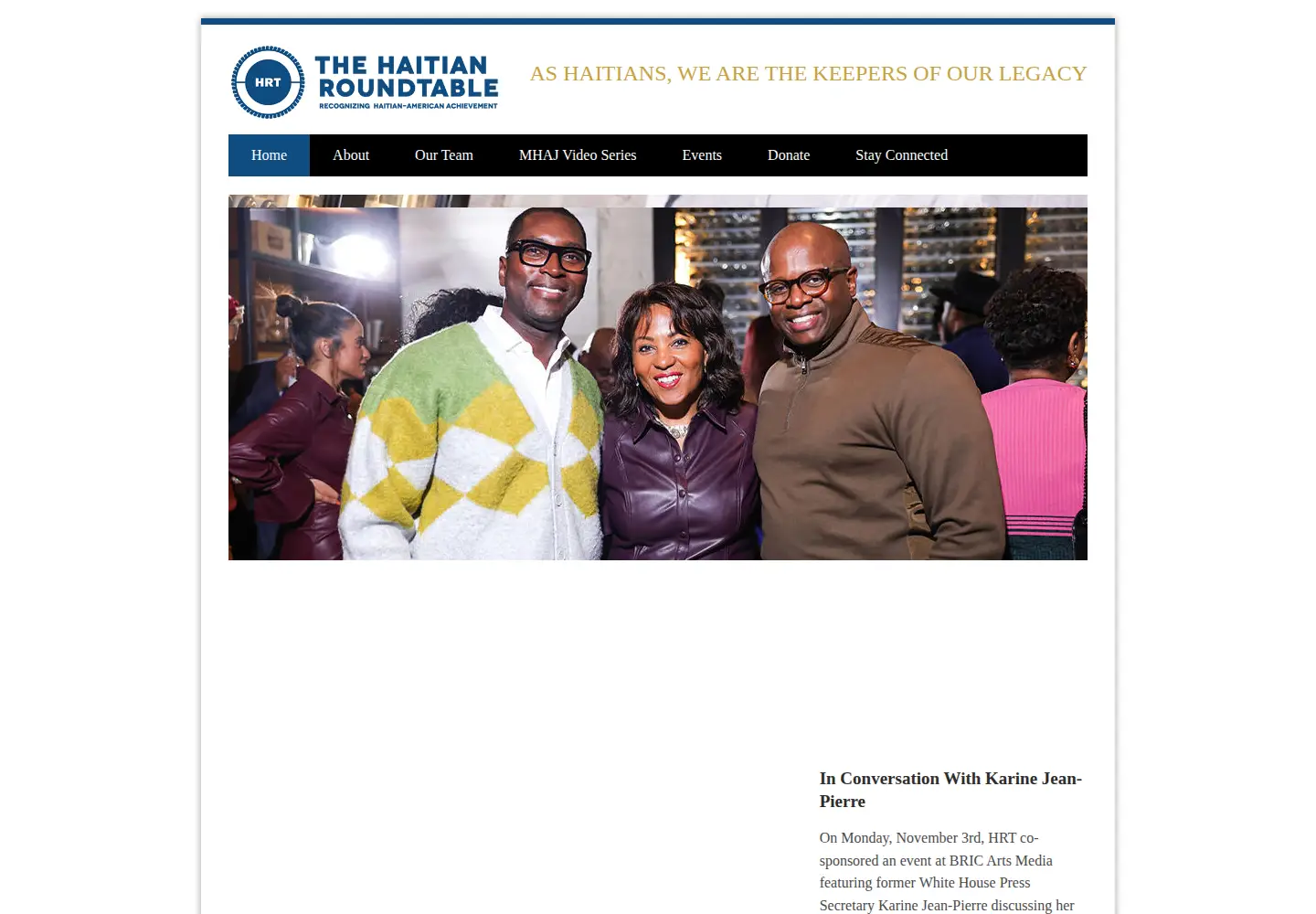 Screenshot of thehaitianroundtable.org