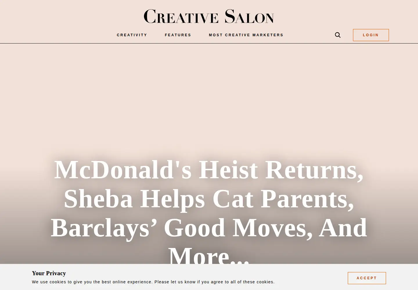 Captured homepage of creative.salon in the current scan