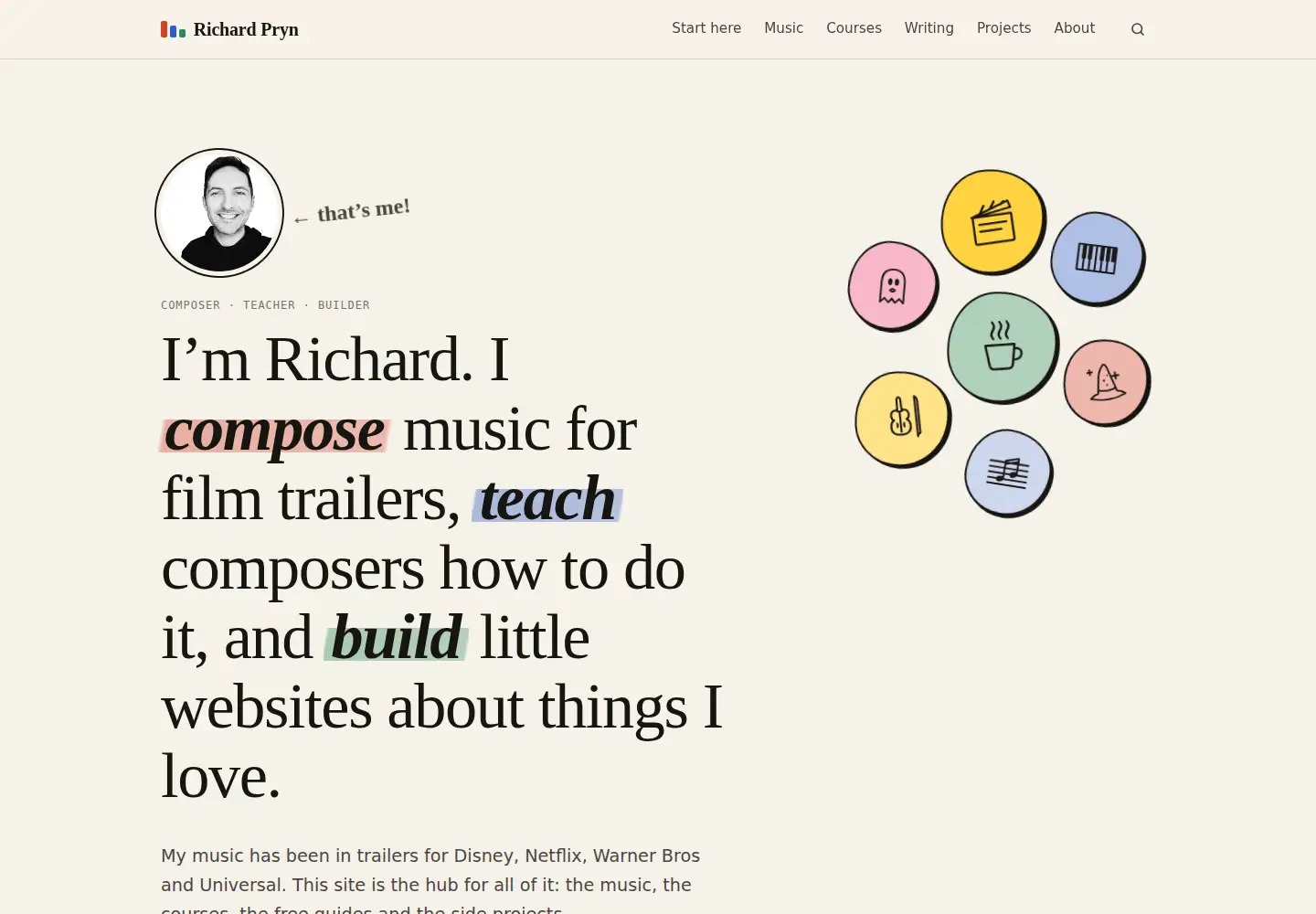 Captured homepage of richardpryn.com in the current scan