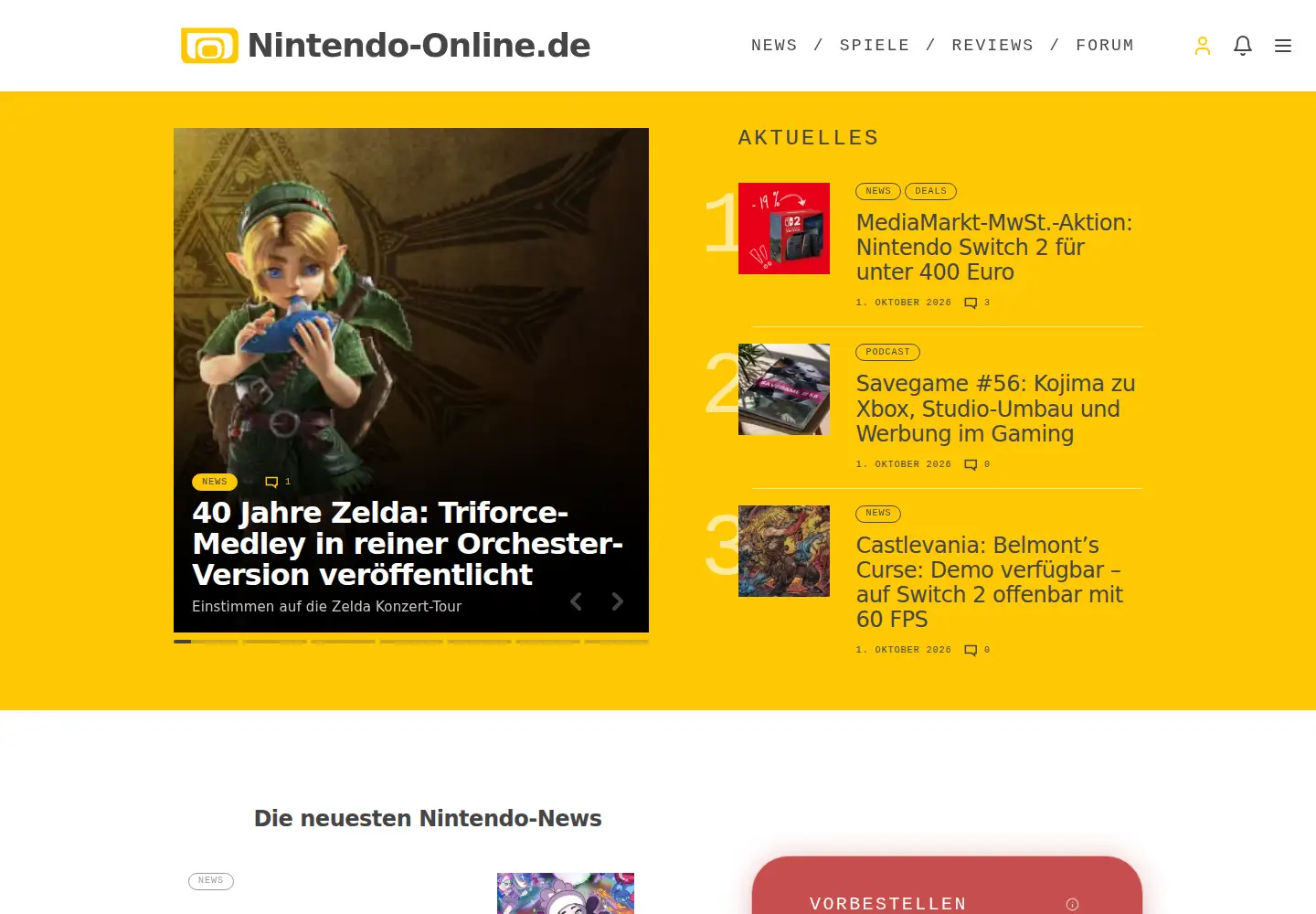 Screenshot of nintendo-online.de