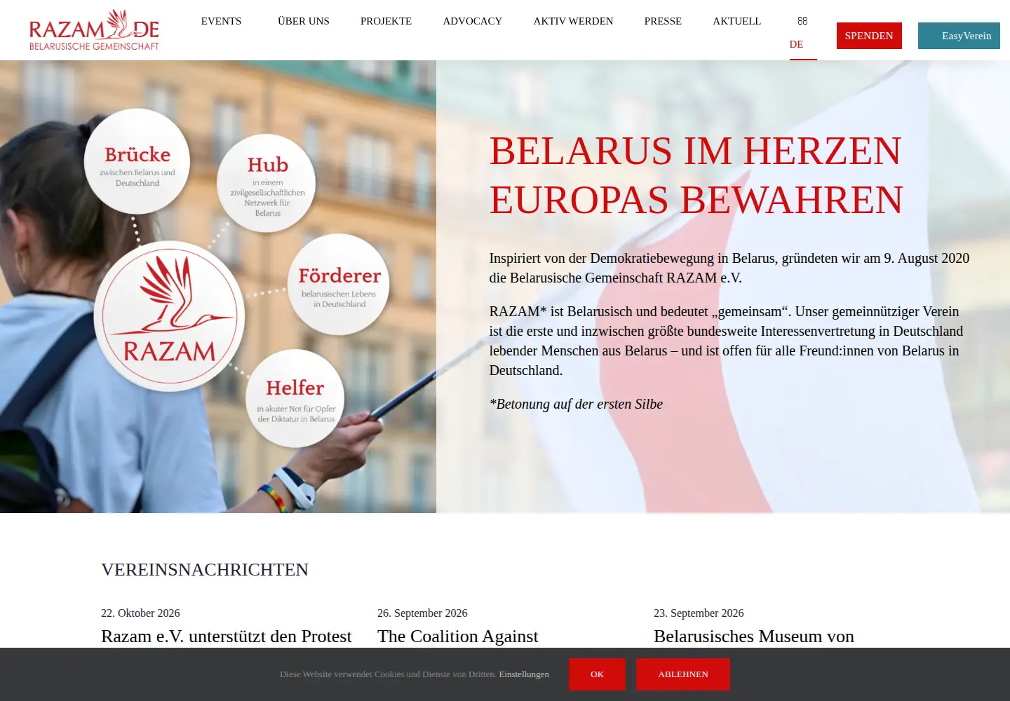 Captured homepage of razam.de in the current scan