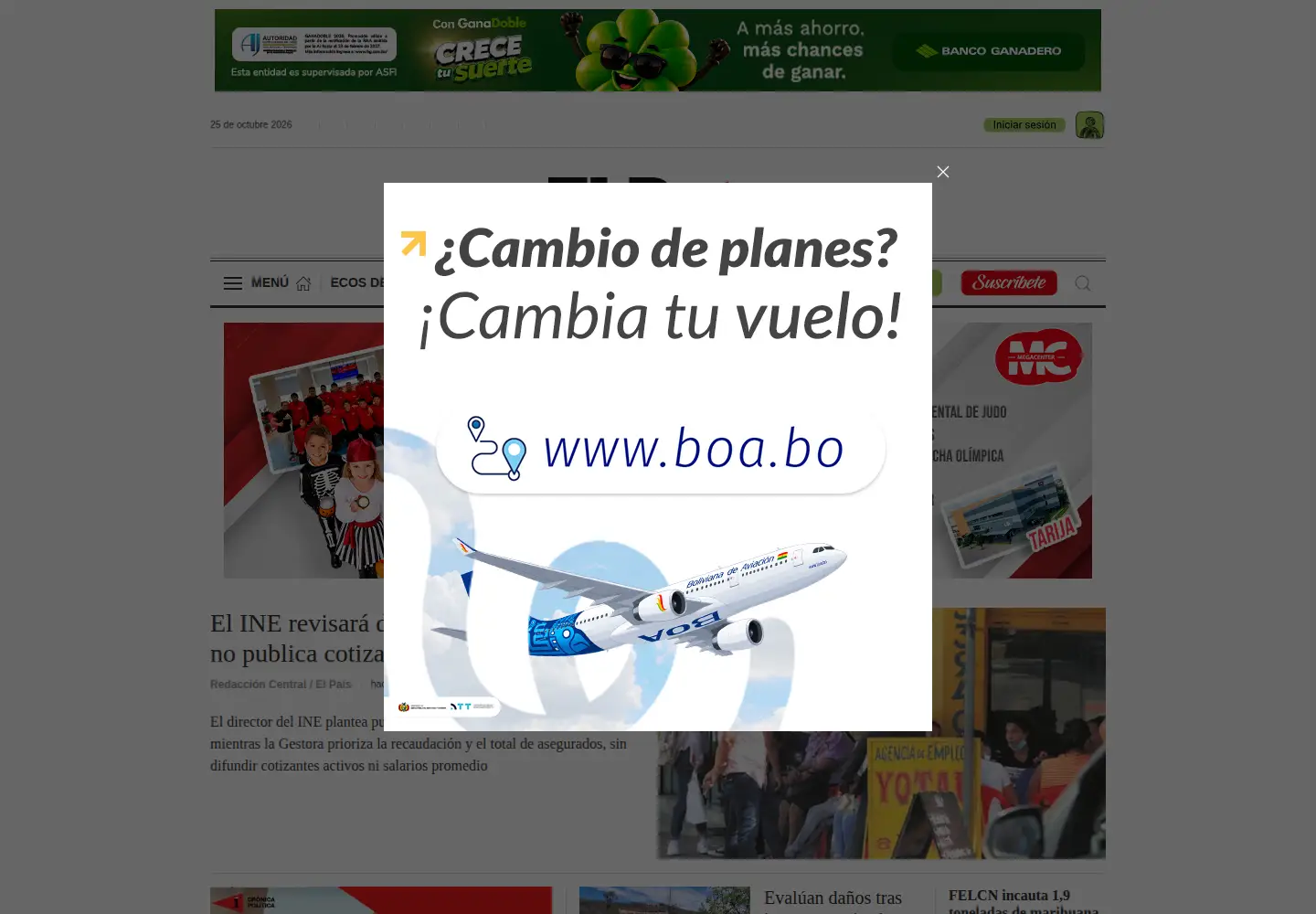 Screenshot of elpais.bo