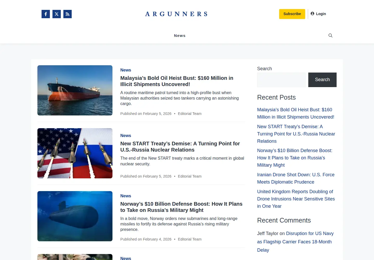 Screenshot of argunners.com