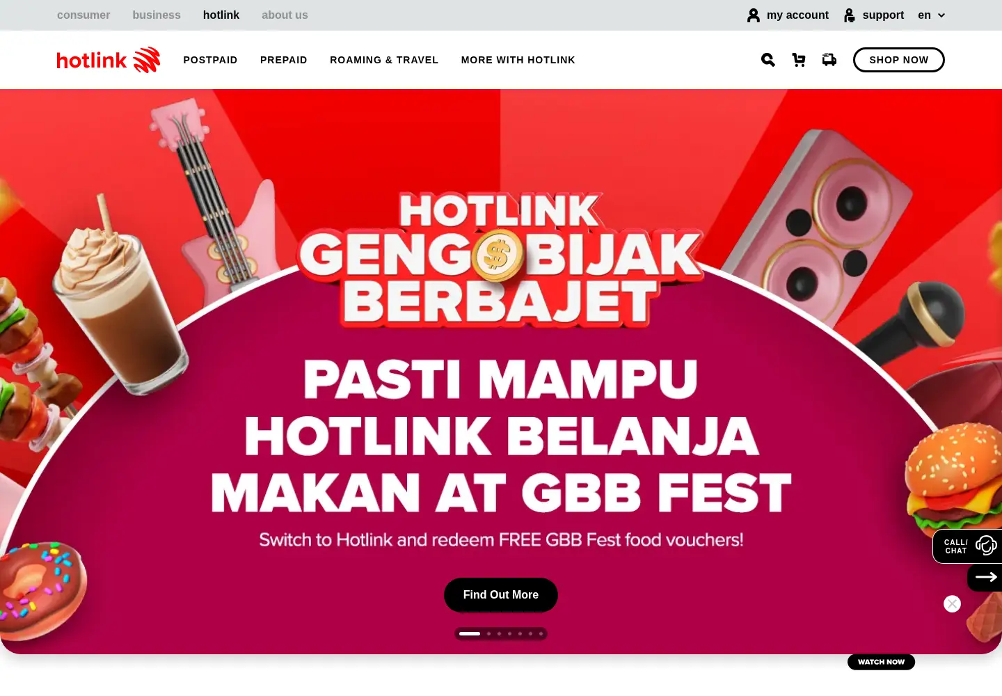 Screenshot of hotlink.com.my