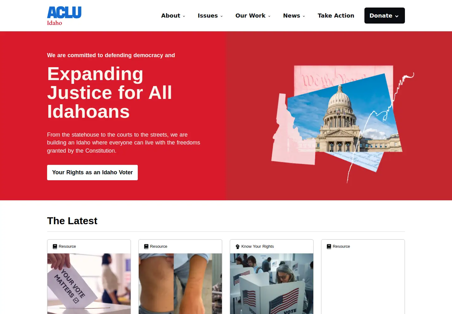 Screenshot of acluidaho.org