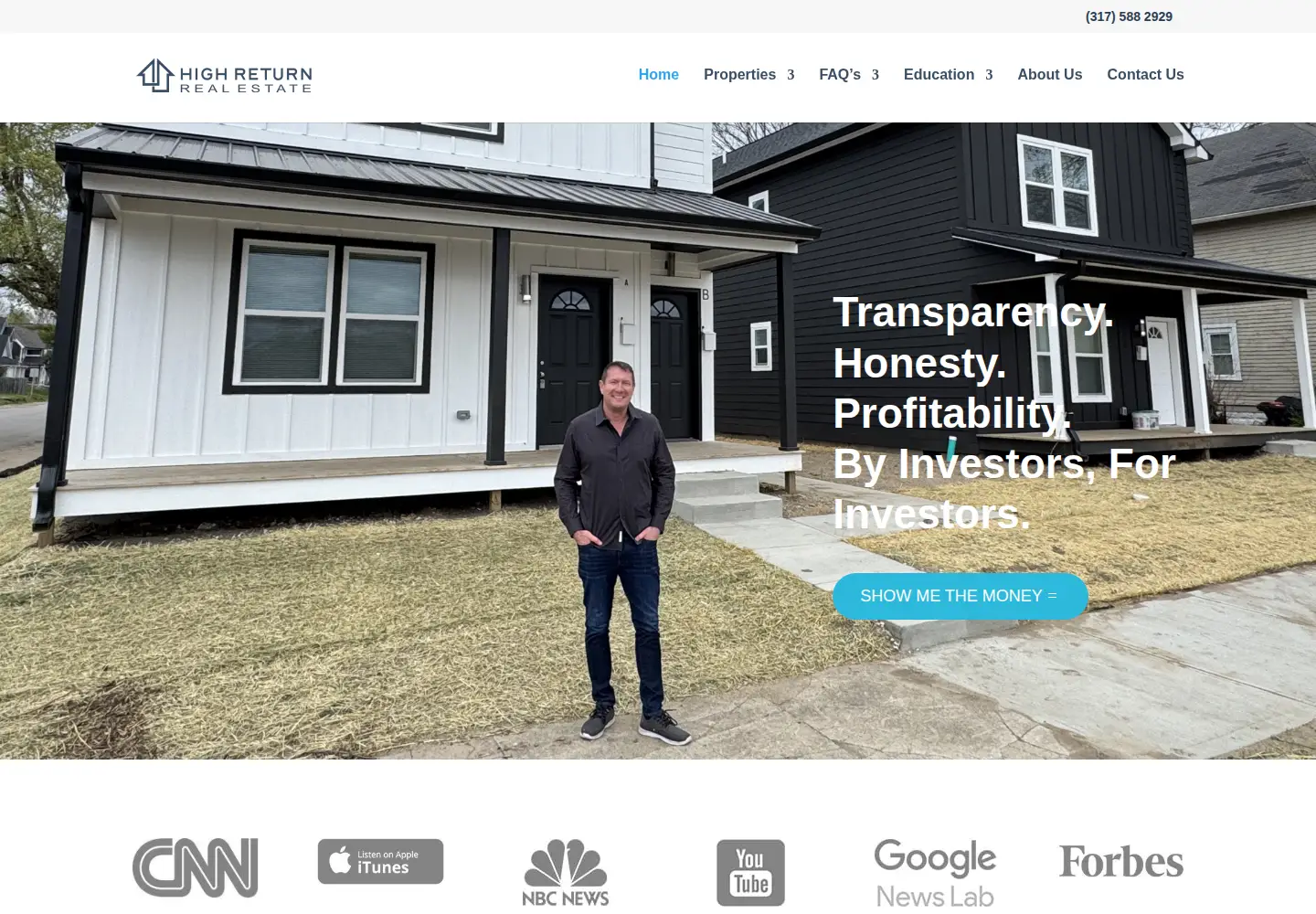 Captured homepage of highreturnrealestate.com in the current scan