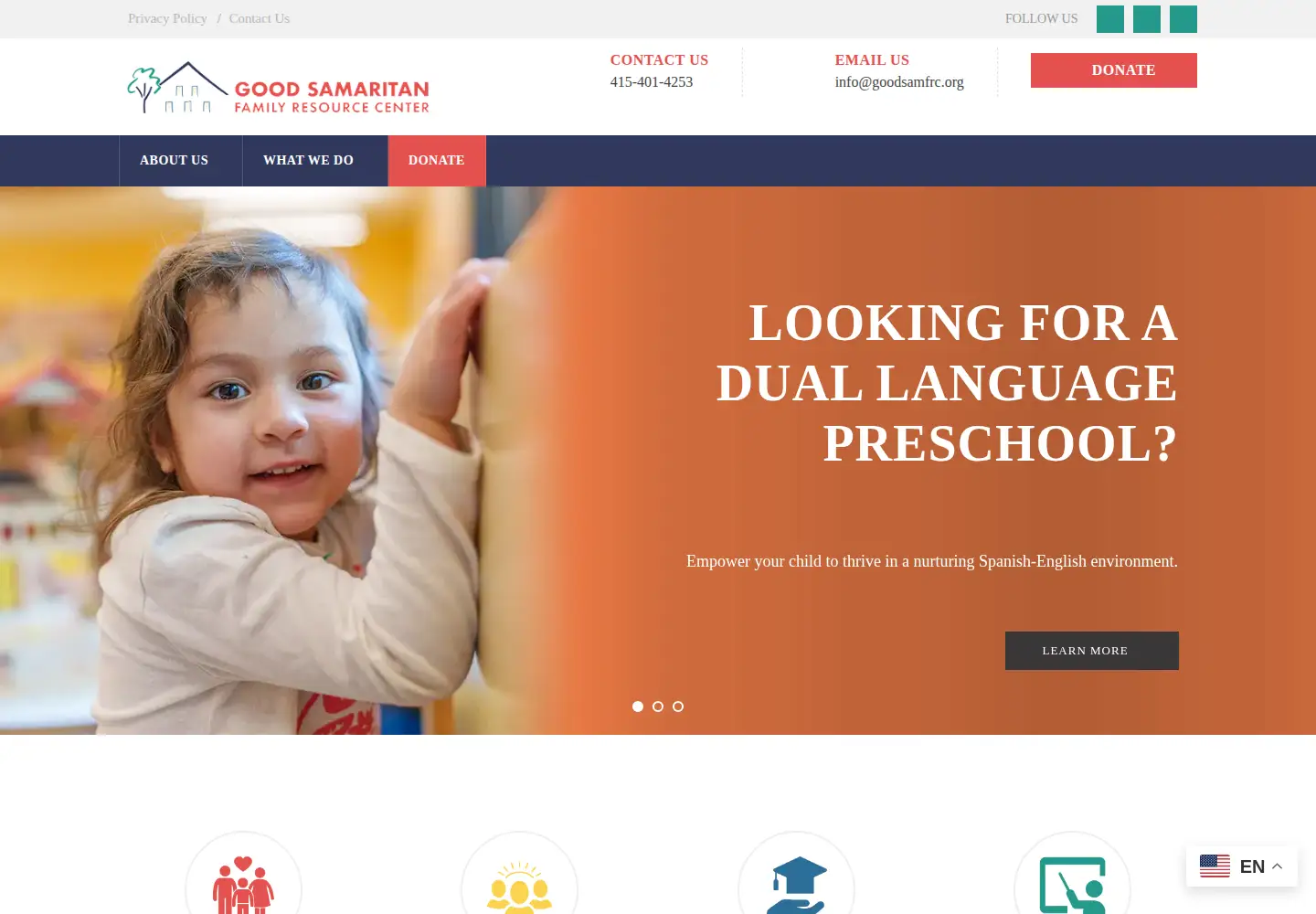 Captured homepage of goodsamfrc.org in the current scan